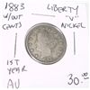 Image 1 : 1883 W/OUT CENTS *1ST YEAR* LIBERTY "V" NICKEL *RARE AU HIGH GRADE* RED BOOK VALUE IS $30.00+!!