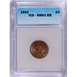 1903 INDIAN CENT ICG MS-63 RB