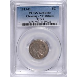 1913-D II BUFFALO NICKEL PCGS VF DETAILS
