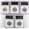 Image 2 : LOT OF ( 5 ) 1955-D WASHINGTON QUARTERS, NGC  MS-65 SCARCE!!