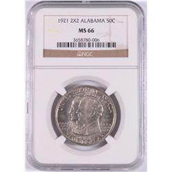 1921 ALABAMA 2X2 COMMEN HALF DOLLAR NGC MS-66 (TOUGH COIN)