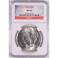 1923-S PEACE DOLLAR NGC MS-63