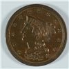 Image 1 : 1853 HALF CENT AU-58++