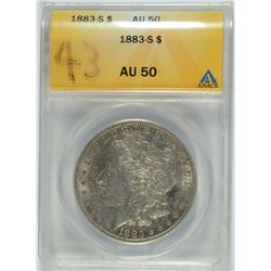 1883-S MORGAN DOLLAR ANACS AU-50
