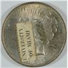 Image 1 : 1923 PEACE DOLLAR (ADVERTISING) FLORIDA AIRWAYS (MIAMI UNIVERSITY)