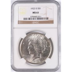 1923-S PEACE DOLLAR NGC MS-61