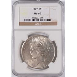 1927 PEACE DOLLAR NGC MS-60