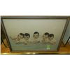 Image 1 : antique framed print of dionne quintuplets