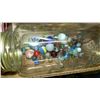 Image 2 : 299) Box of collectibles including jars, marbles and
