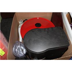 BOX W/ WOK, COFFEE MAKER, GRINDER,HAND MIXER, ETC