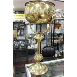 BRASS LION HEAD PLANTER