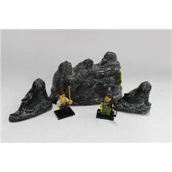 ESTATE 3 PIECE SOAP STONE STYLE ORNAMENTS