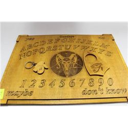 WOOD CARVED PENTAGRAM OUIJA BOARD