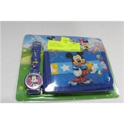 MICKEY MOUSE WATCH AND WALLET GIFTSET
