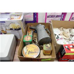 BOX W/ VINTAGE & ANTIQUE ITEMS
