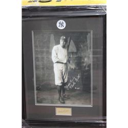 RARE BABE RUTH PICTURE W/ CUT SIGNATURE WRITTEN