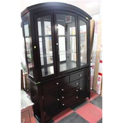 SHOWHOME DARK WOOD BUFFET AND HUTCH