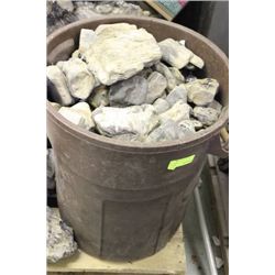 GARBAGE PAIL W PETRIFIED WOOD