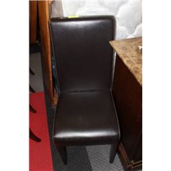 SHOWHOME BLACK LEATHERETTE SIDECHAIR