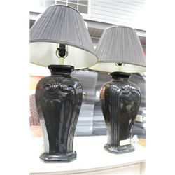 PAIR OF BLACK LAMPS