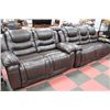 Image 1 : NEW CHOCOLATE BROWN RECLINING SOFA AND LOVE SEAT