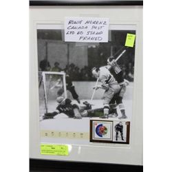 HOWIE MORENZ CANADA POST LTD ED STAMP/FRAMED
