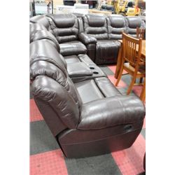 NEW CHOCOLATE BROWN LEATHER RECLINING 3 PC