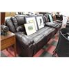 Image 1 : NEW CHOCOLATE BROWN LEATHER RECLINING SOFA W