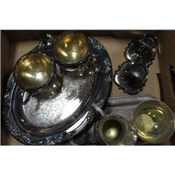 ESTATE SILVERPLATED TRAYS/CANDLE HOLDERS ETC