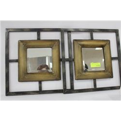 PAIR OF SHOWHOME METAL MIRRORS