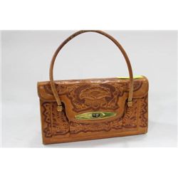 VINTAGE LEATHER TOOLED PURSE