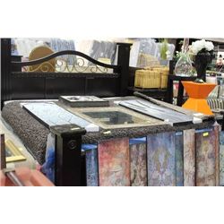 SHOWHOME KING SIZE FAUX MARBLE 7 PC BEDROOM