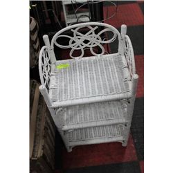 WHITE WICKER STAND