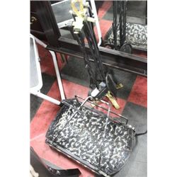 METAL FIREPLACE SET W LOCK HOLDER