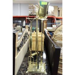 ESTATE BRASS TONE FIREPLACE SET