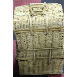PAIR OF WICKER BASKETS