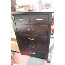SHOWHOME BLACK 6 DRAWER CHEST OF DRAWERS