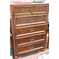 SHOWHOME WOOD 5 DRAWER CHEST OF DRAWERS
