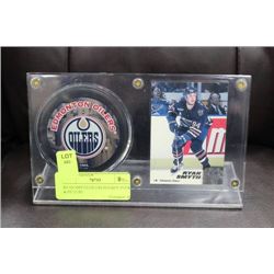 RYAN SMYTH OILERS HOCKEY PUCK & PICTURE