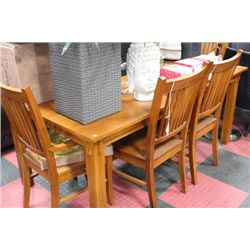 NEW LIGHT OAK WOOD TABLE W 6 CHAIRS