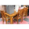 Image 1 : NEW LIGHT OAK WOOD TABLE W 6 CHAIRS