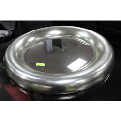 SHOWHOME SILVER FRAMED ROUND MIRROR
