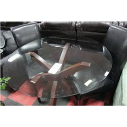 SHOWHOME WOOD AND GLASSTOP TABLE W 2 BLACK