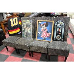 SHOWHOME SET OF 4 WICKER SIDECHAIRS