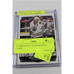 10 EDMONTON OILERS SIGNED CARDS
