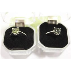 STERLING SILVER HEART RINGS X2