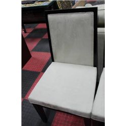 SHOWHOME PR OF WOOD AND MICROFIBLE SIDECHAIRS