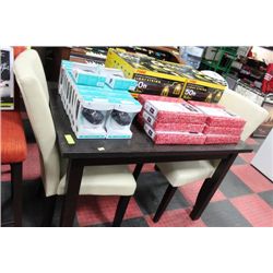 SHOWHOME TABLE W BUTTERFLY LEAF AND 2 WHITE