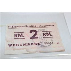 2 MARK AUSCHWITZ SS KANTINE BANK NOTE