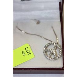 .925 SILVER ITALIAN 20" CHAIN & CZ PEACE PENDANT
